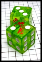 Dice : Dice - 6D - Green Cleer with Golfer - eBay Nov 2015